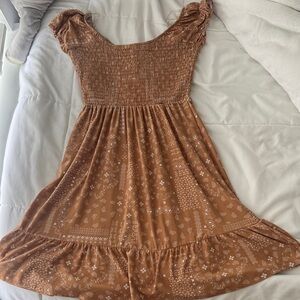 Derek Heart Brown Patterned Dress